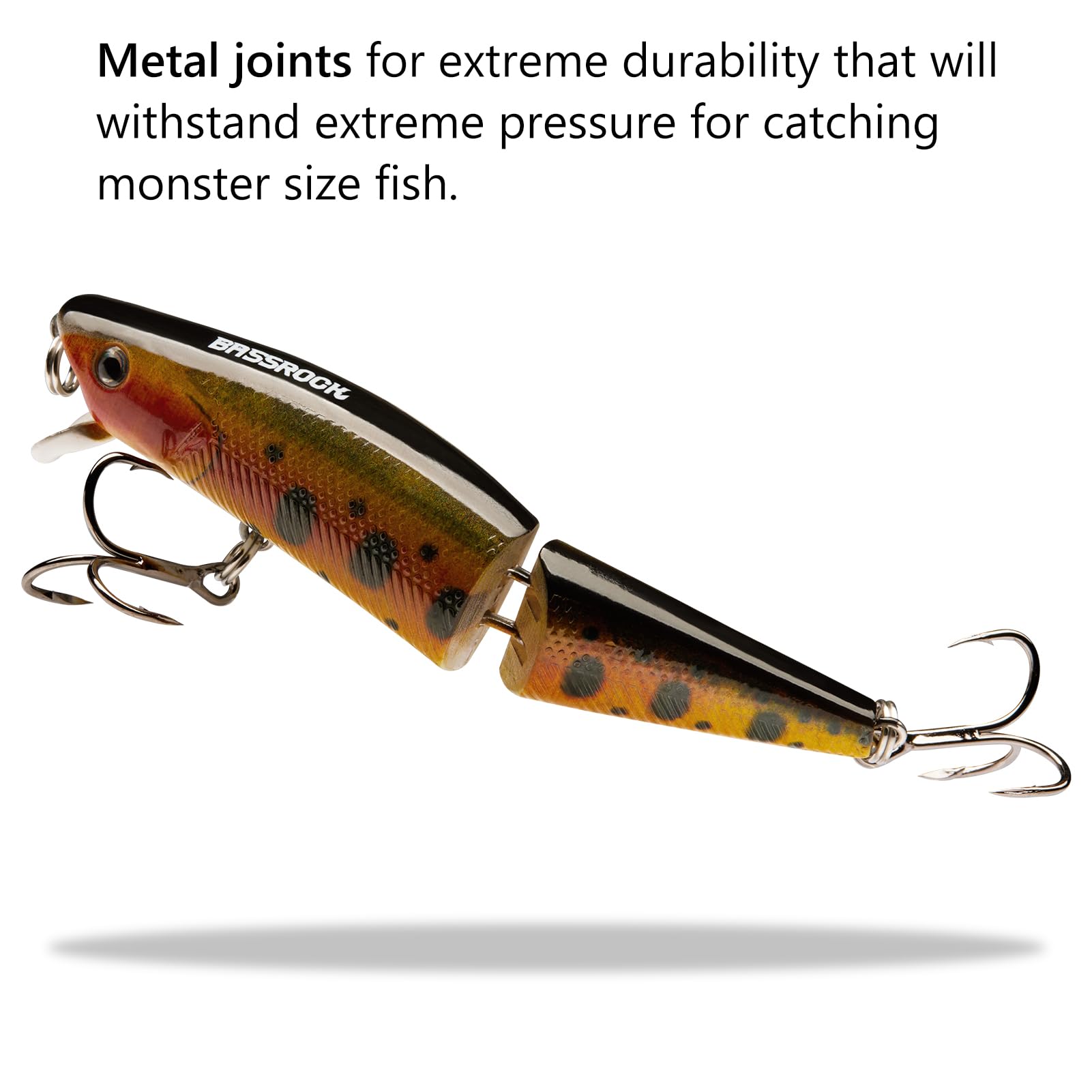 BASSROCK Minnow Swimbait Barsch Forelle Angelköder mit beweglicher Lippe, harter Köder, 8,9 cm, 1/56.7 g