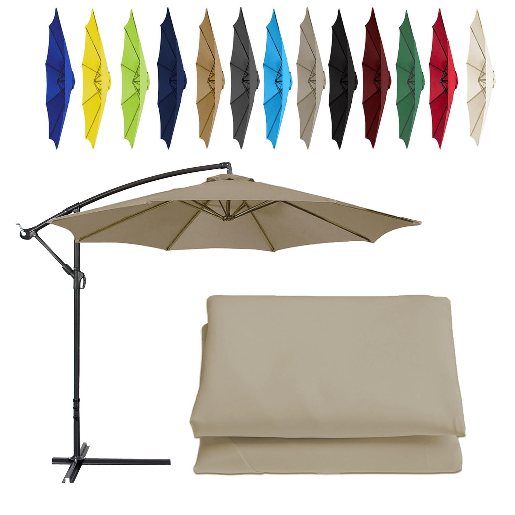 Parasol Canopy Cover Replacement Cloth, Umbrella Replacement Top Shade Cover, Patio Umbrella Fabric Canopy Cover Protect Your Skin From The Sun(Top color,8 ribs-350cm/11.4ft)