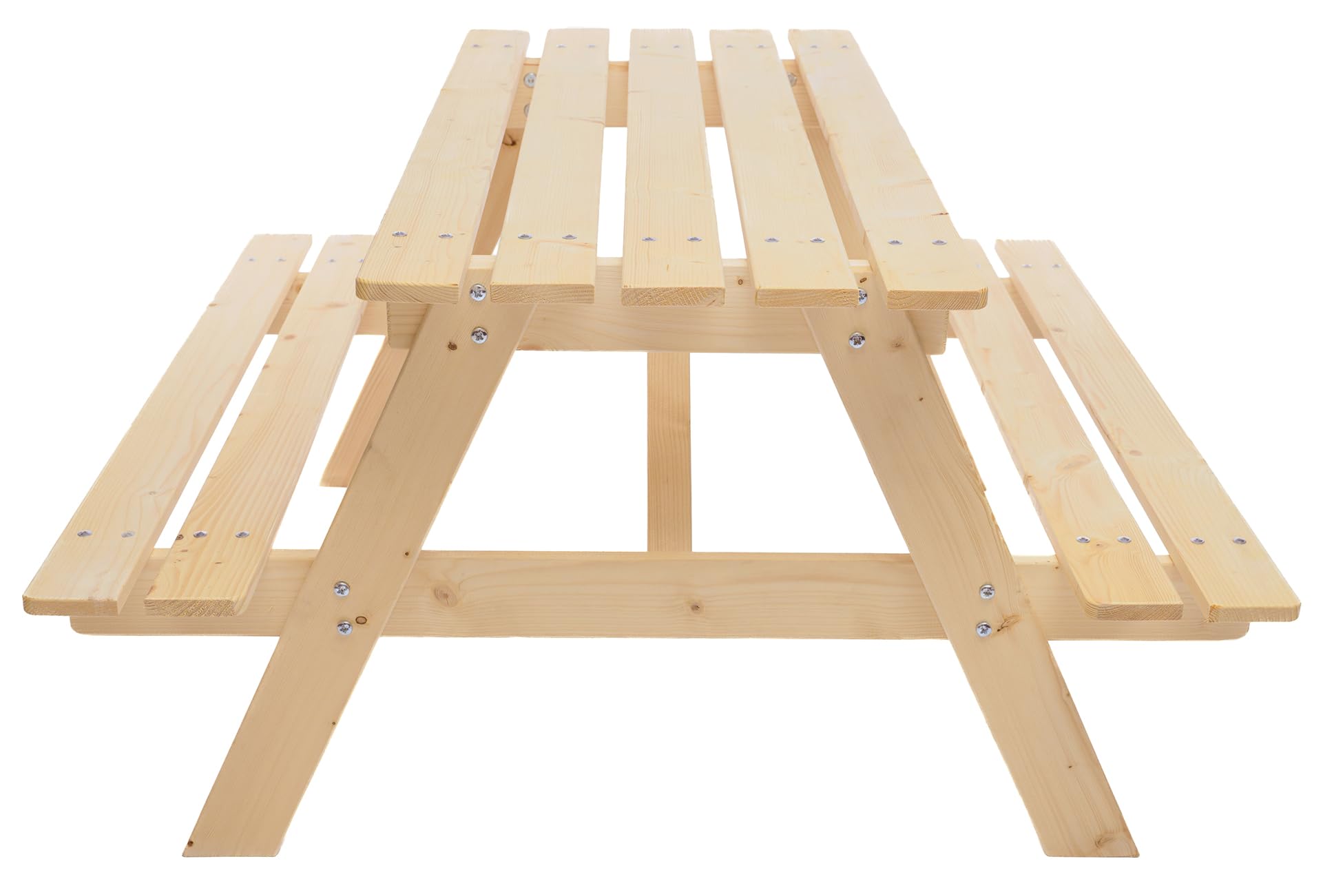 TIMBELA Tavolo da picnic per bambini in legno L90xL90xA50 cm -Gruppo Tavolo con panche M018-1