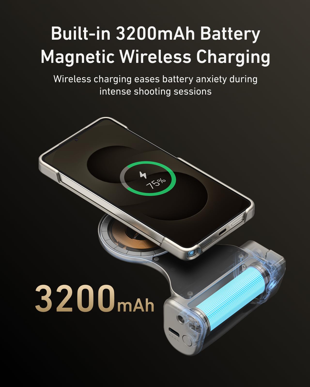 TELESIN Master Grip Kit pour Samsung Galaxy S26 Ultra, Case&Grip Magnétique Appareil Photo avec Batterie 3200mAh, Filtre ND16, Flash 10X avec Mesure & LED, Charge sans Fil, Poignée Style DSLR