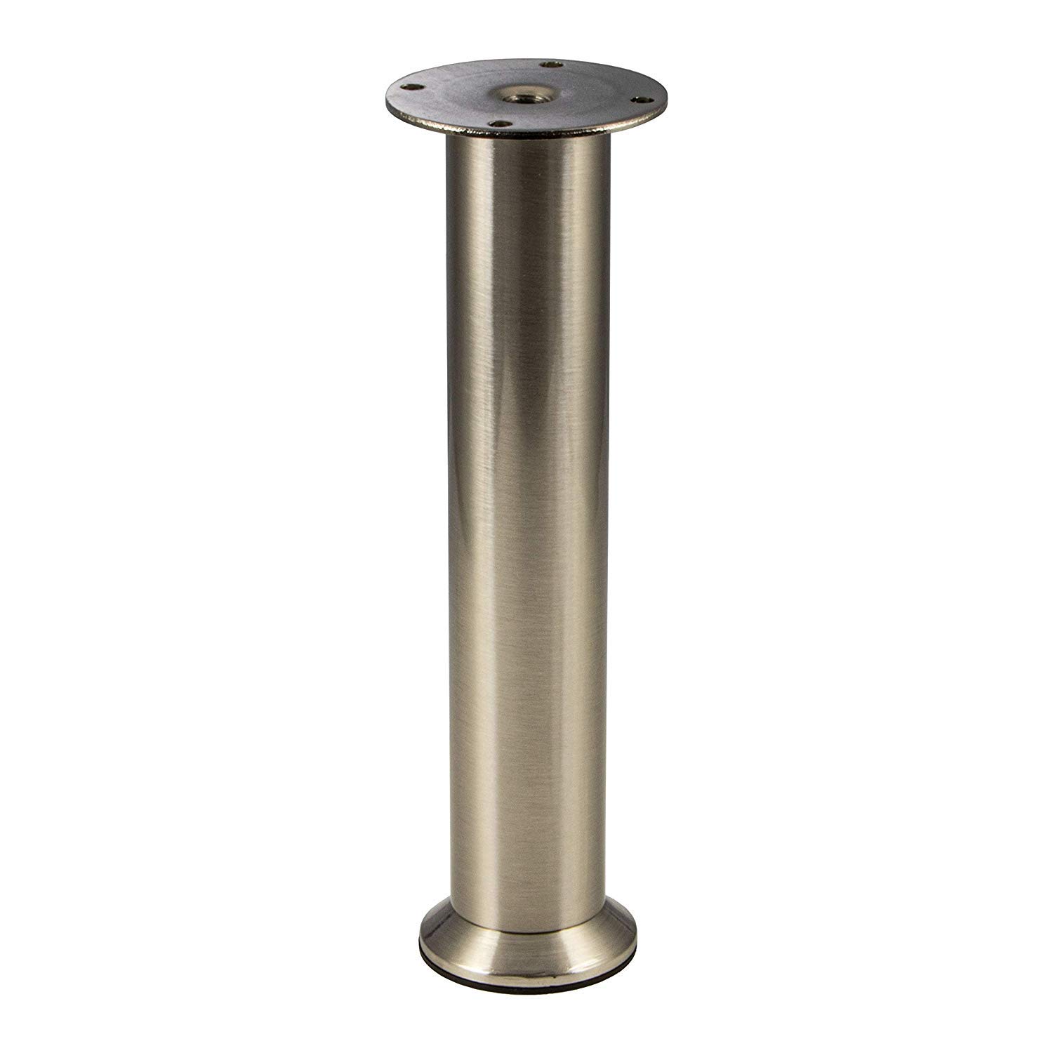 Gedotec 4X Pies de Muebles Pata de Mueble Pie Ajustable Acero Finish Altura Regulable + 10MM - Aspecto de Acero Inoxidable, 200 mm