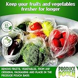 Torby na warzywa wielokrotnego użytku firmy Produce Pouch – dłużej utrzymują świeżość owoców, warzyw, ziół, zapobiegają marnowaniu żywności – bez BPA i ołowiu zielona torba do przechowywania – zestaw
