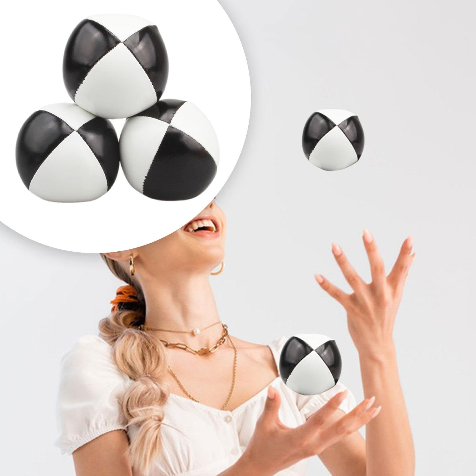 Set di 3 Palline da per Principianti E Professionisti, in Morbido Materiale PU, con Custodia Facile da Riporre. Adatto per L'allenament, Nero Bianco