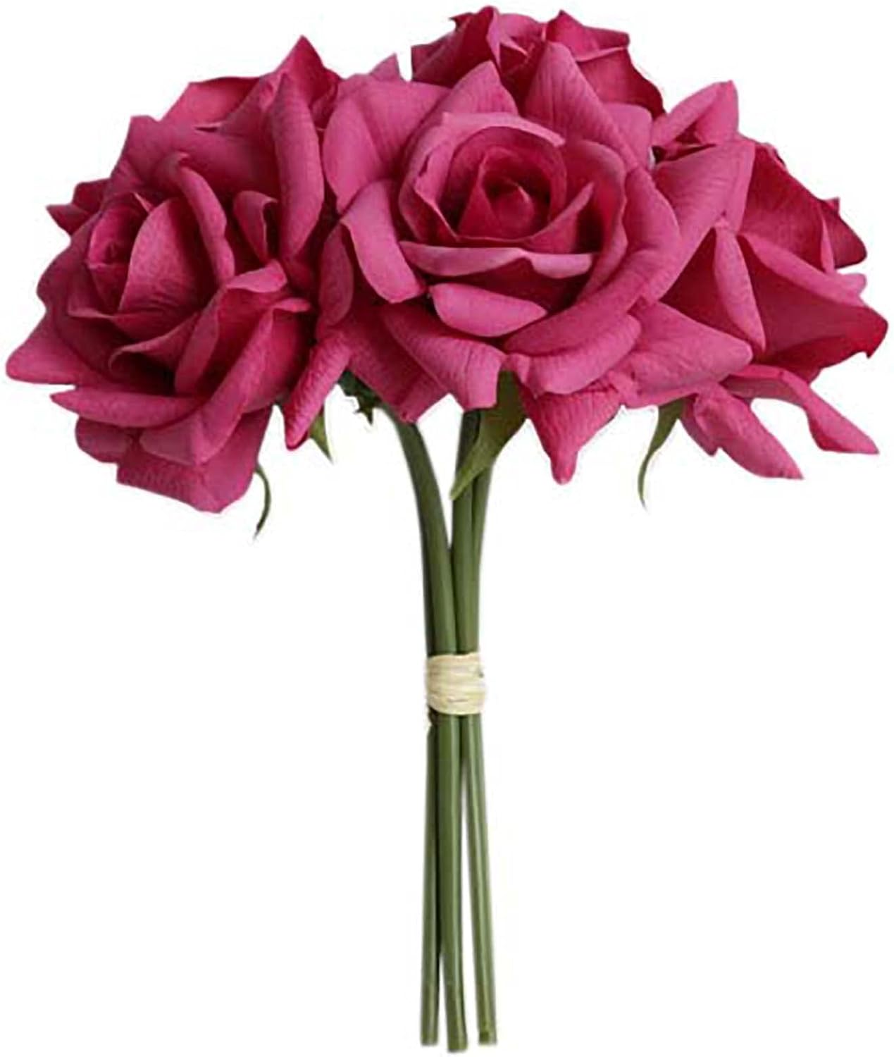 ALIERSA 10inch Silk Rose Bouquet Artificial Flowers with Stem Real Looking Flower