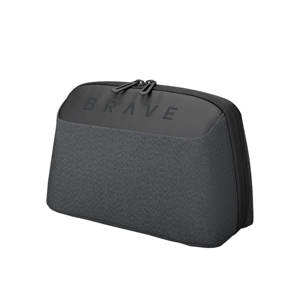 BRAVETravel Pouch, Electronic Organizer Storage Bag, Water-Resistant Shockproof Organizer Pouch for Power Bank, Charger, Charging Cables, Headphones (BTP-02, Black)