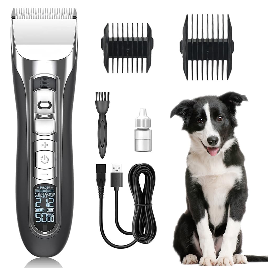 ZIBUYU® Electric Dog Trimmer, Dog Grooming Kit with 2 Limiting Comb, Cleaning Brush USB Hair Trimmer for Thick Long Hair Dogs, Cats Switchable 5 Speed Mode Pet Grooming Hair Clipper For Dogs Cats (B0CWP4GV5R) Amazon Price History, Amazon Price Tracker