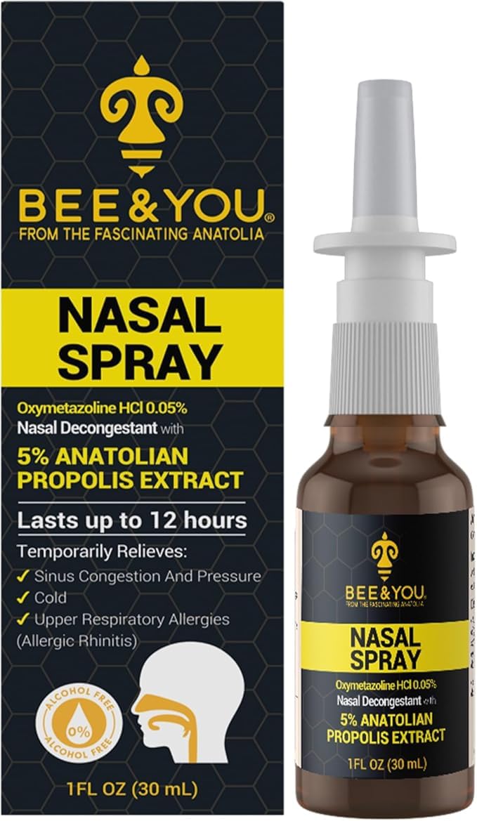 Bee & You Propolis Nasal Spray 5% (100% Natural, Fair Trade, No Additives)…