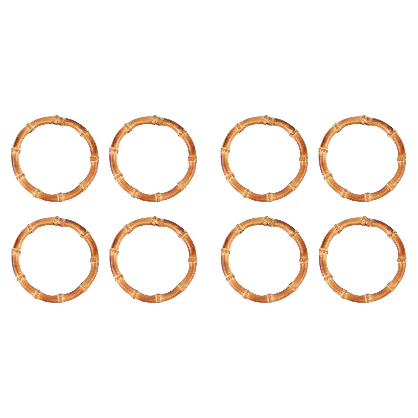Hndhbfgrt 8Pcs Wooden Round Bamboo Bag Handle Replacements Handmade Bag Purse Making Handles for Handbag Crafting
