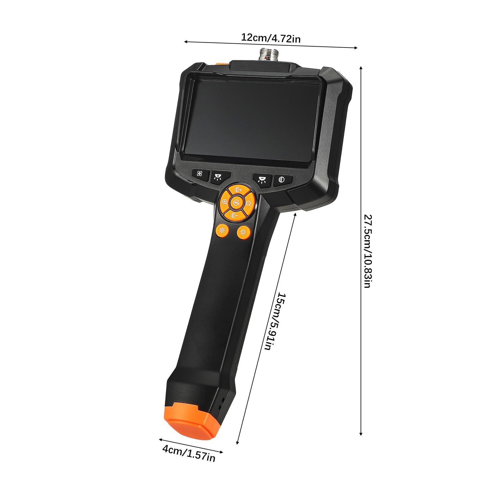 Telecamera endoscopio con luce - Schermo IPS da 4,3", 1080P HD, IP67, impermeabile, cavo da 5 m, 8 luci LED regolabili per auto, tubi, casa e altro (nero)