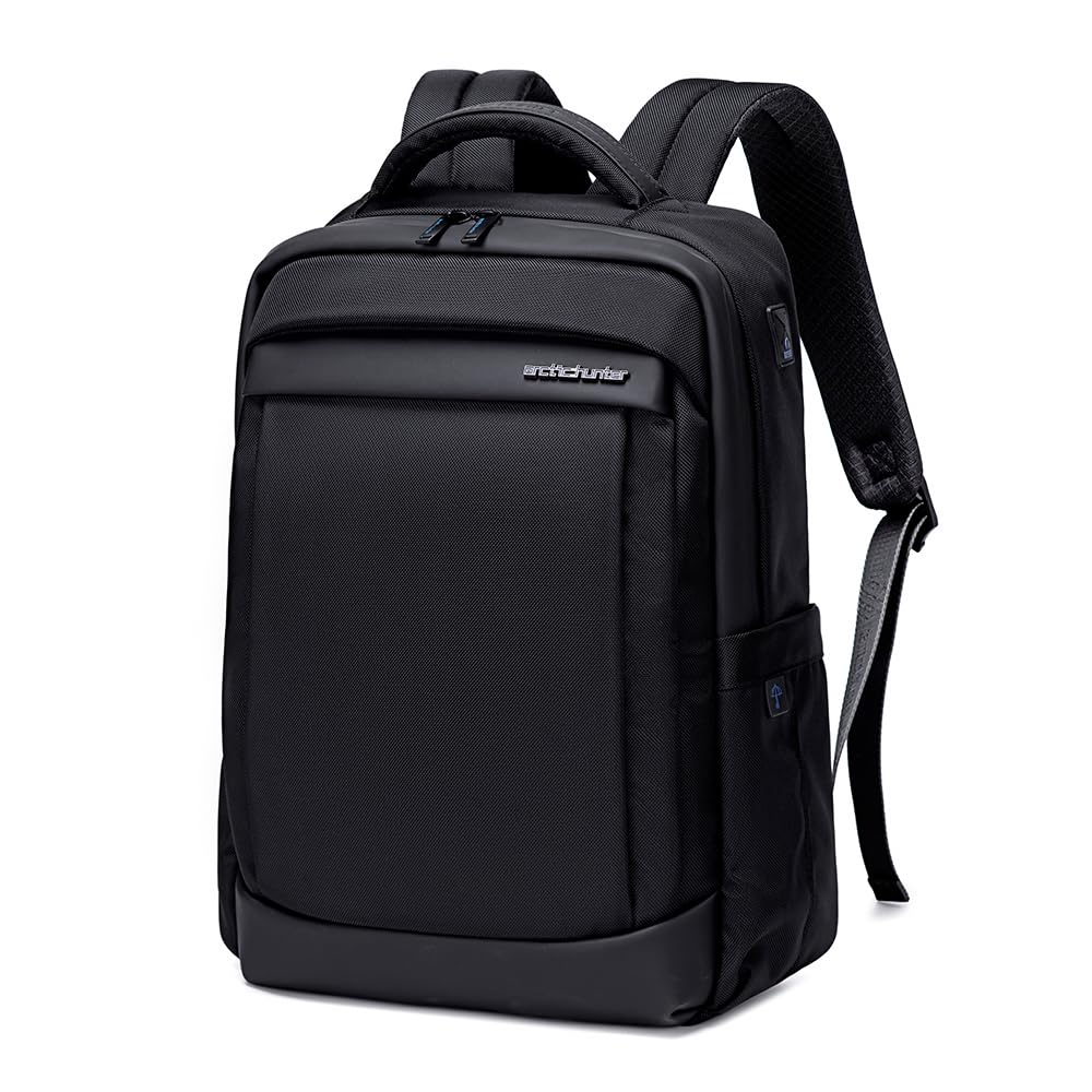 Arctic Hunter Durable Laptop Bag Light Weight Water Resistant with USB Jack Travel Backpack with Separate Laptop Compartment for Unisex, B00478 (Black)