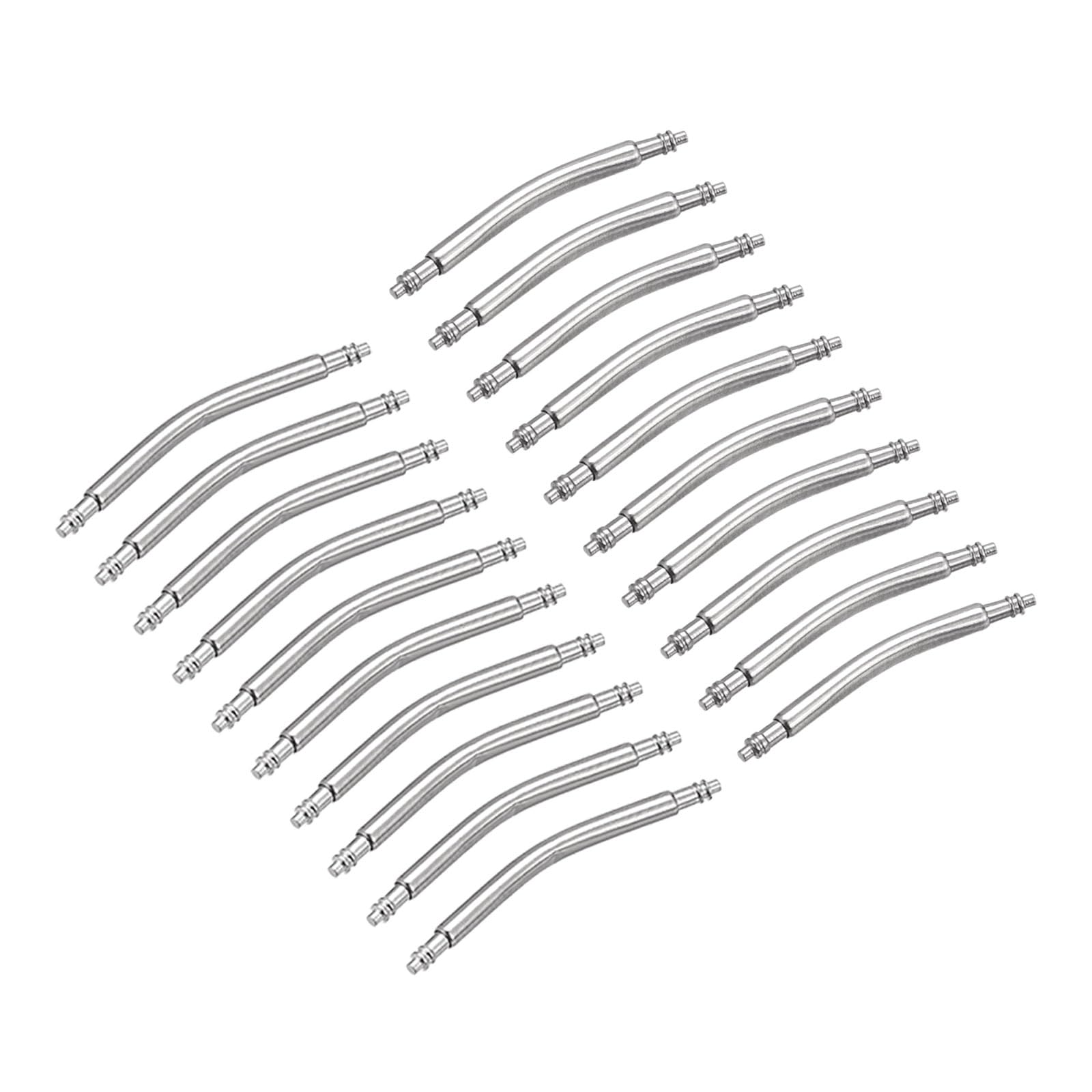 uxcell 18mm 22mm Curved Spring Bar Pins 1.8mm Dia Stainless Steel Double Flanged End Watch Band Link Pin 20pcs