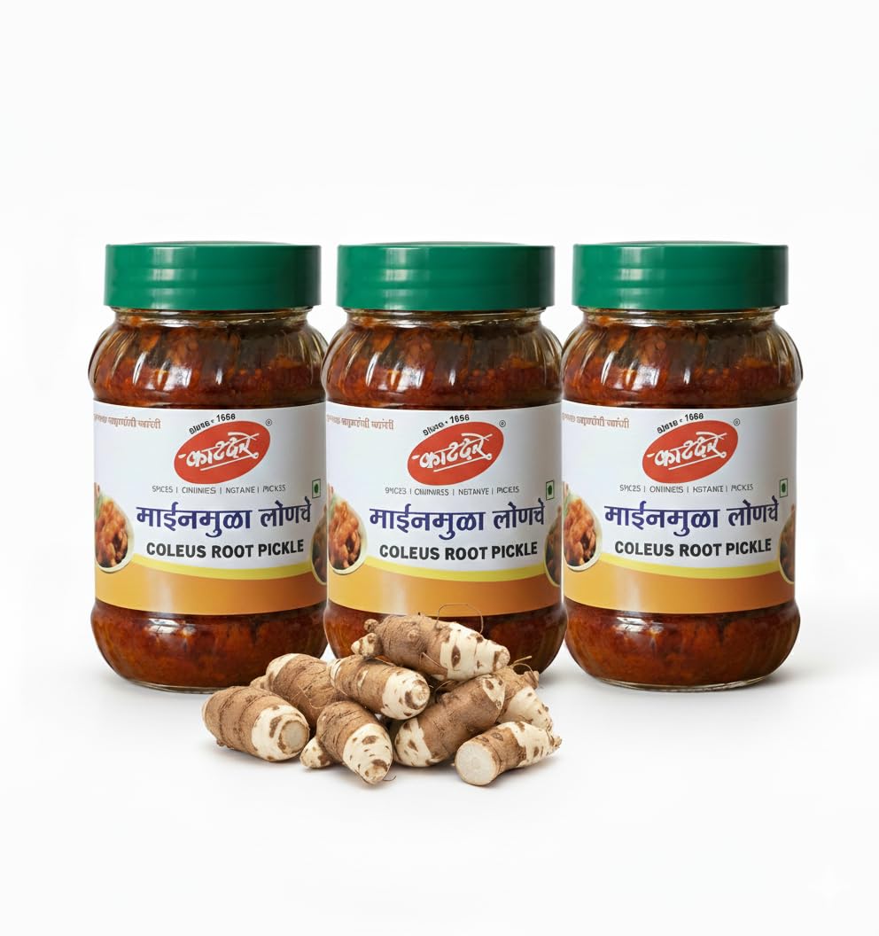 Katdare Coleus Root Pickle (Patharchur) – 200g Each Pack of 3 | Traditional Maharashtrian Taste | Authentic Homemade-Style Lonche | No Artificial Preservatives |-image-16