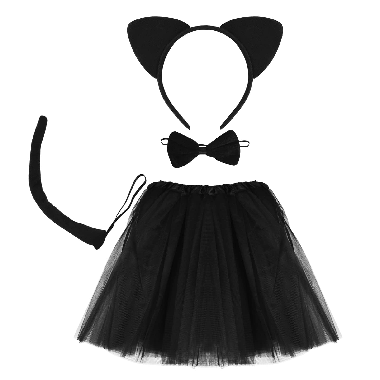 Buy Cat Costume for Girls,Black Cat Costume Set Cat Ear and Tail Bow