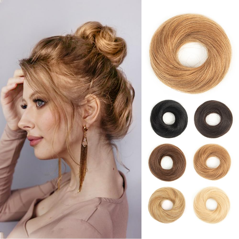 VADES 100% Human Hair Originals Messy Bun Hair Piece Real Human Hair Tight Extensions Accessories Natural Scrunchies Tousled Updo Chignon Hairpieces