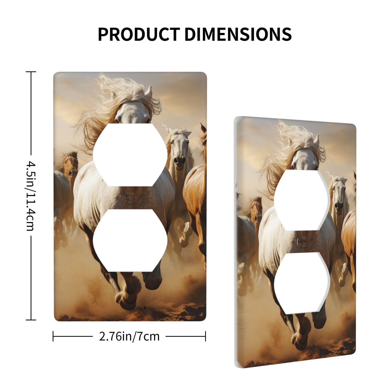 Plaque Décorative Pour Interrupteur De Lumière, Plaque Murale Vierge Imprimée Chevaux Animaux
