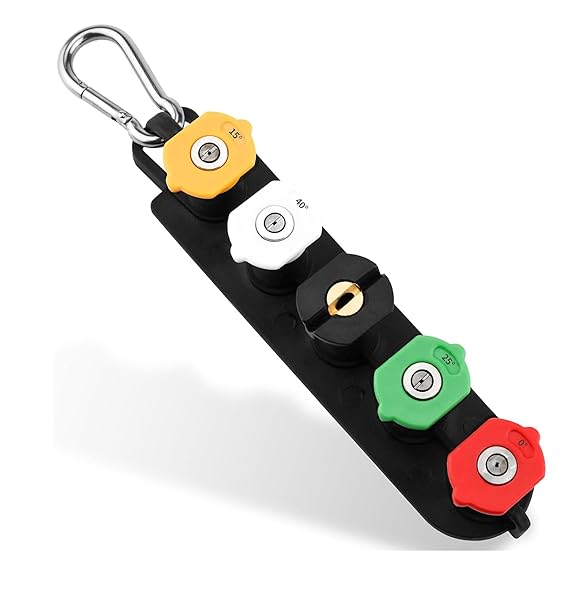 Pressure Washer Spray Nozzle Tip Set with 5 Multiple Degrees Nozzle,1/4" Quick Connect, 2.5 GPM, Rated Up to 4500 PSI (0, 15, 25, 40, 65 Degrees)