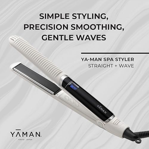 Miniatura 3 de YA-MAN Spa Styler - Plancha de pelo liso + ondulado, 2 en 1, tecnología japonesa avanzada, doble voltaje, placas de turmalina de titanio con terapia