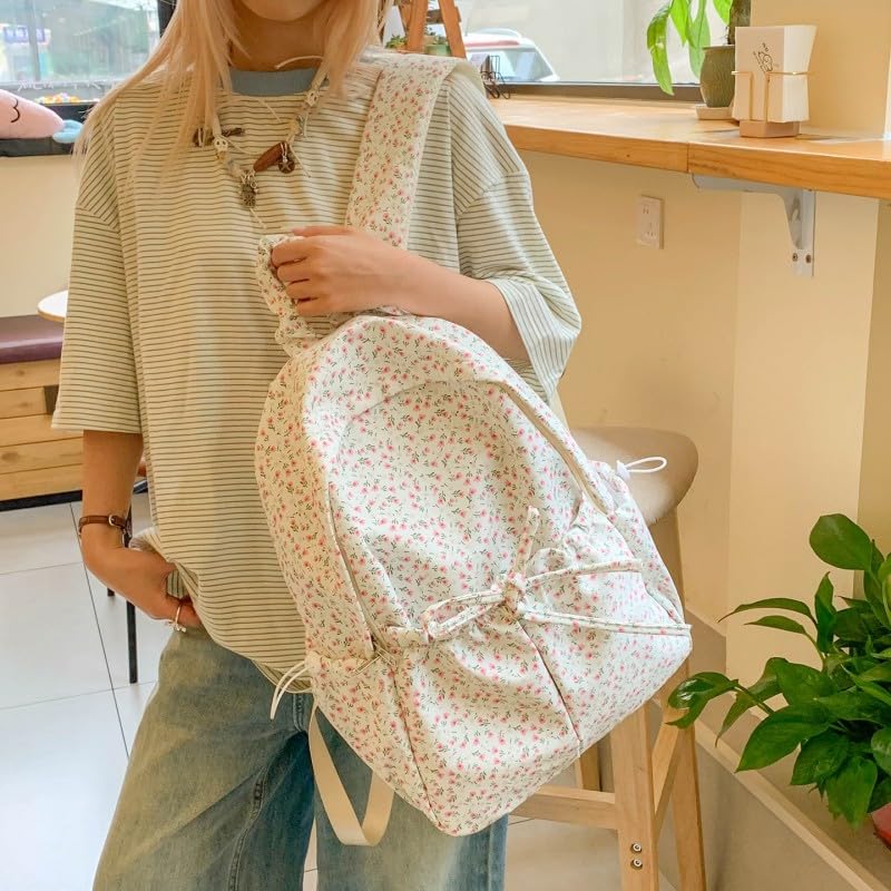 Floral Printed Kawaii Backpack Fashion Casual Travel Daypack for (Pink)3