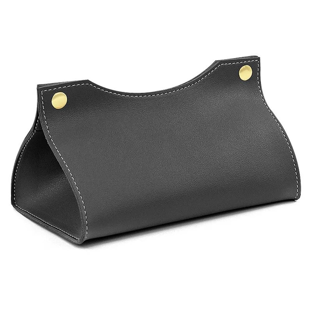 Tissue Holder Dispenser Tissue Box Holder PU Leather Organiser Home Coffee Table Desktop Simple Napkin Holders for Living Room(Black)