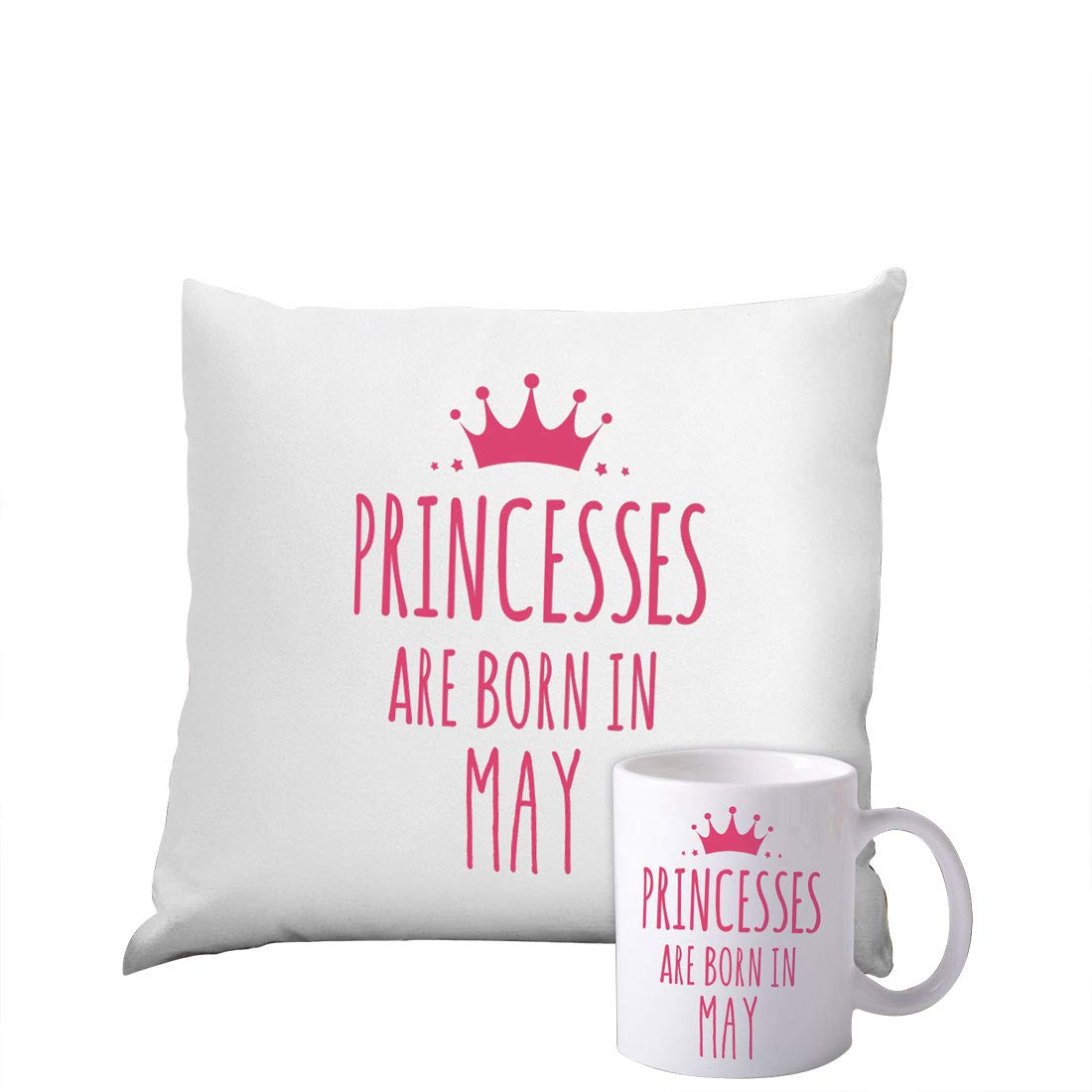Princess Born in May Printed Cushion Cover (12x12 Inches)(with Filler)-image-31
