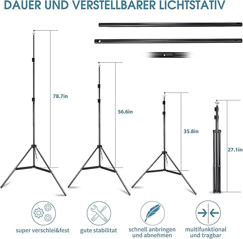 Miniatura 4 de Kit de sistema de soporte de fondo ajustable para estudio fotográfico, 10 x 7 pies (ancho x alto), con bolsa de transporte