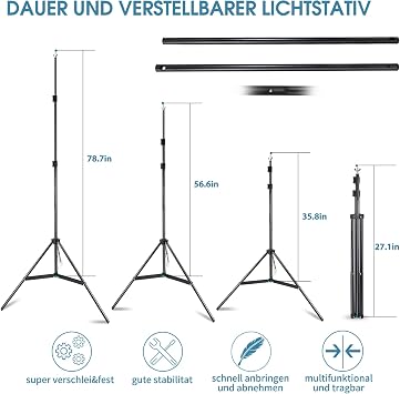 Photo Video Studio 10x7Ft (WxH) Adjustable Background Stand Backdrop Support System Kit with Carry Bag
