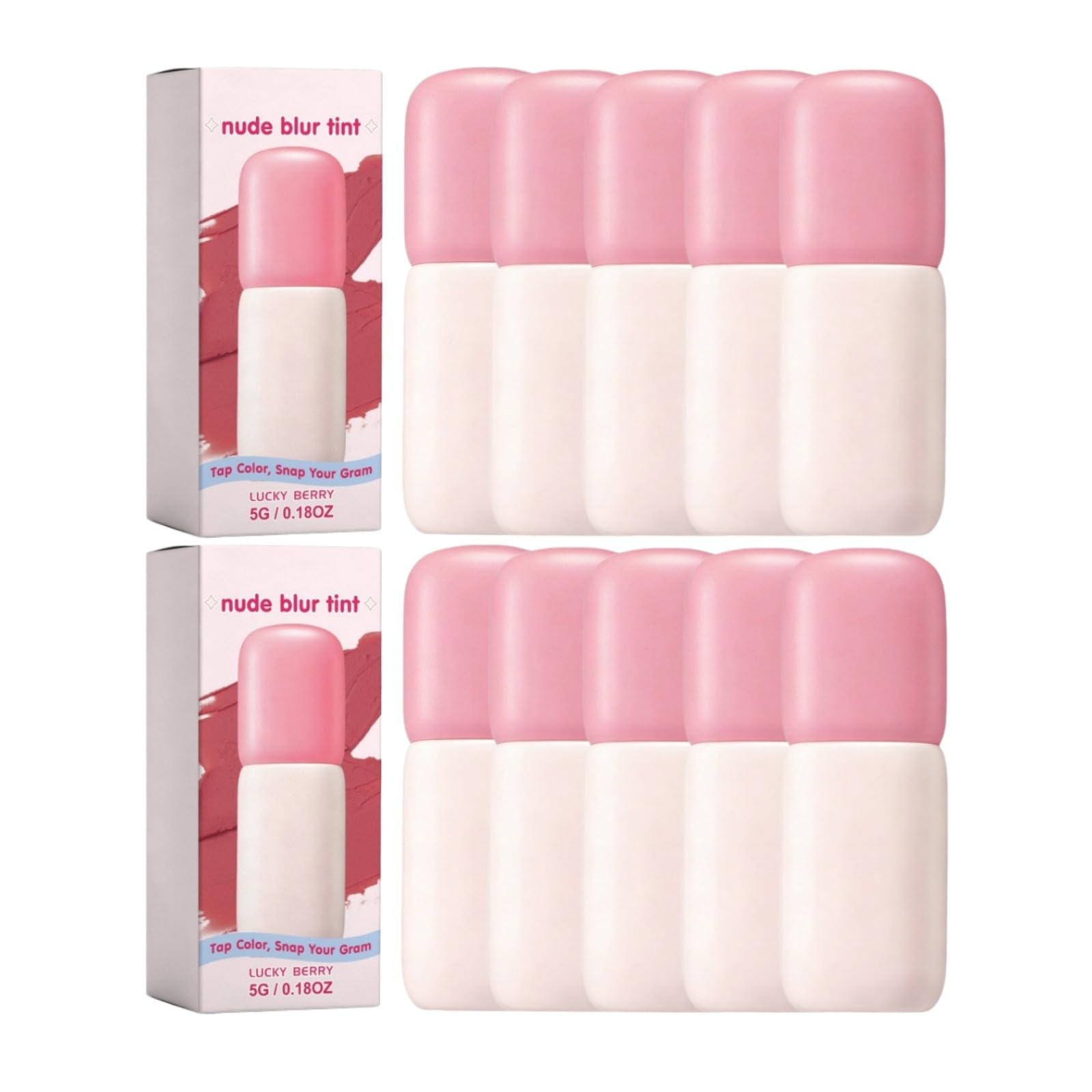 Mehrzweck-Stick, Lippen, Wangen, Rouge Creme matt & feuchtigkeitsspendender Kollagen-Balsam
