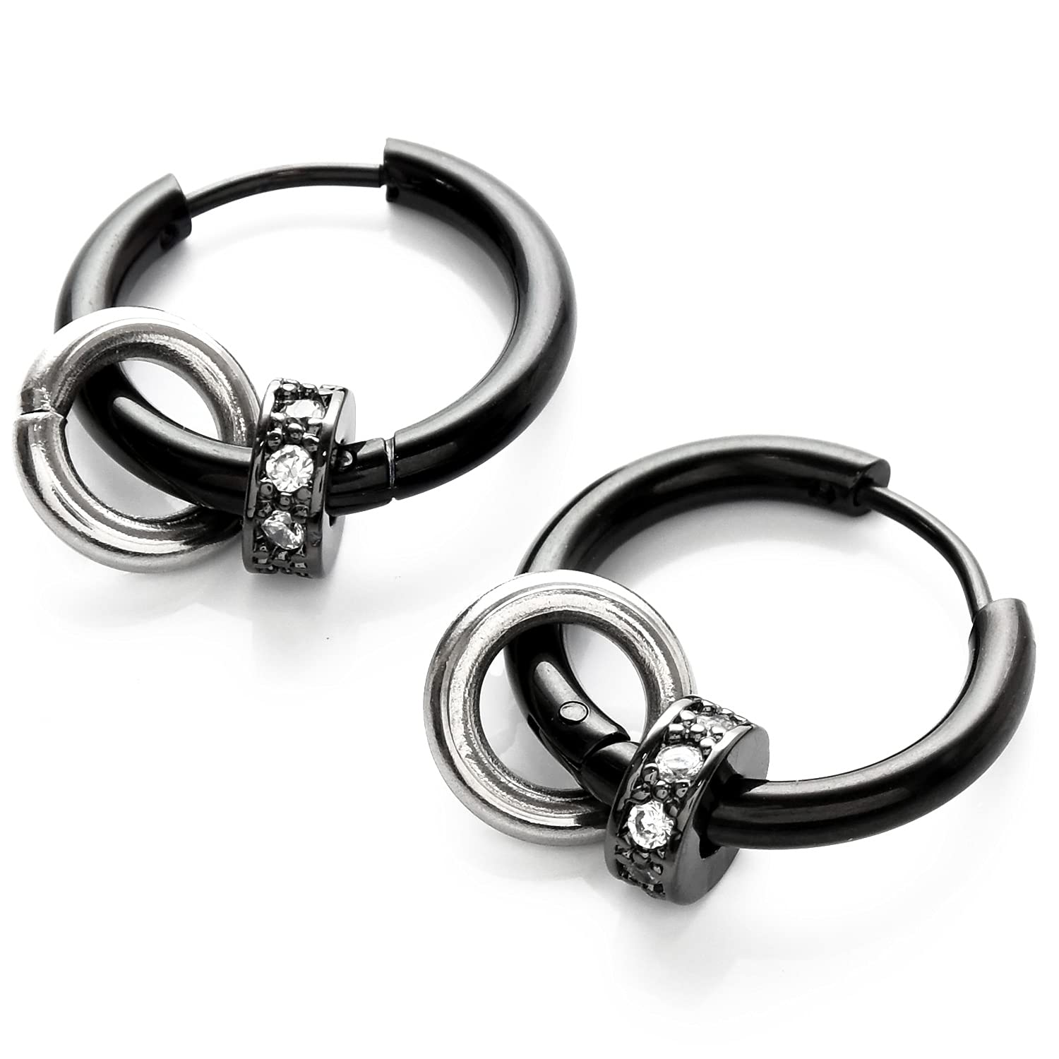 [SEIYA INTERNATIONAL] ピアス メンズ フープピアス 2連…