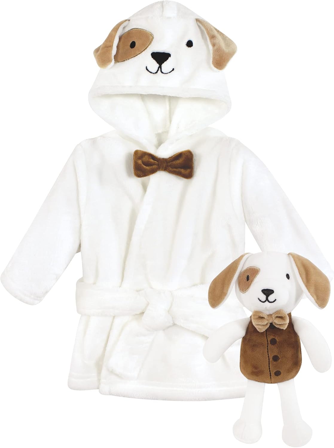 Hudson Baby unisex-baby Plush Bathrobe and Toy Set