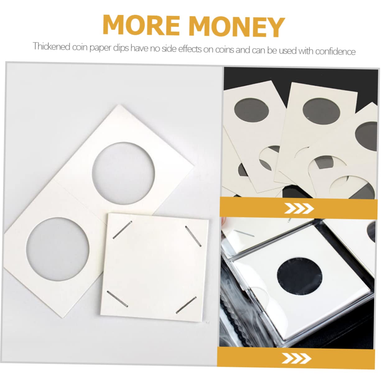 HOMSFOU Clip De Coleccionistas Transparente para Titulares De De Monedas Almacenamiento De Recolección De Monedas Papel 200 Piezas*4