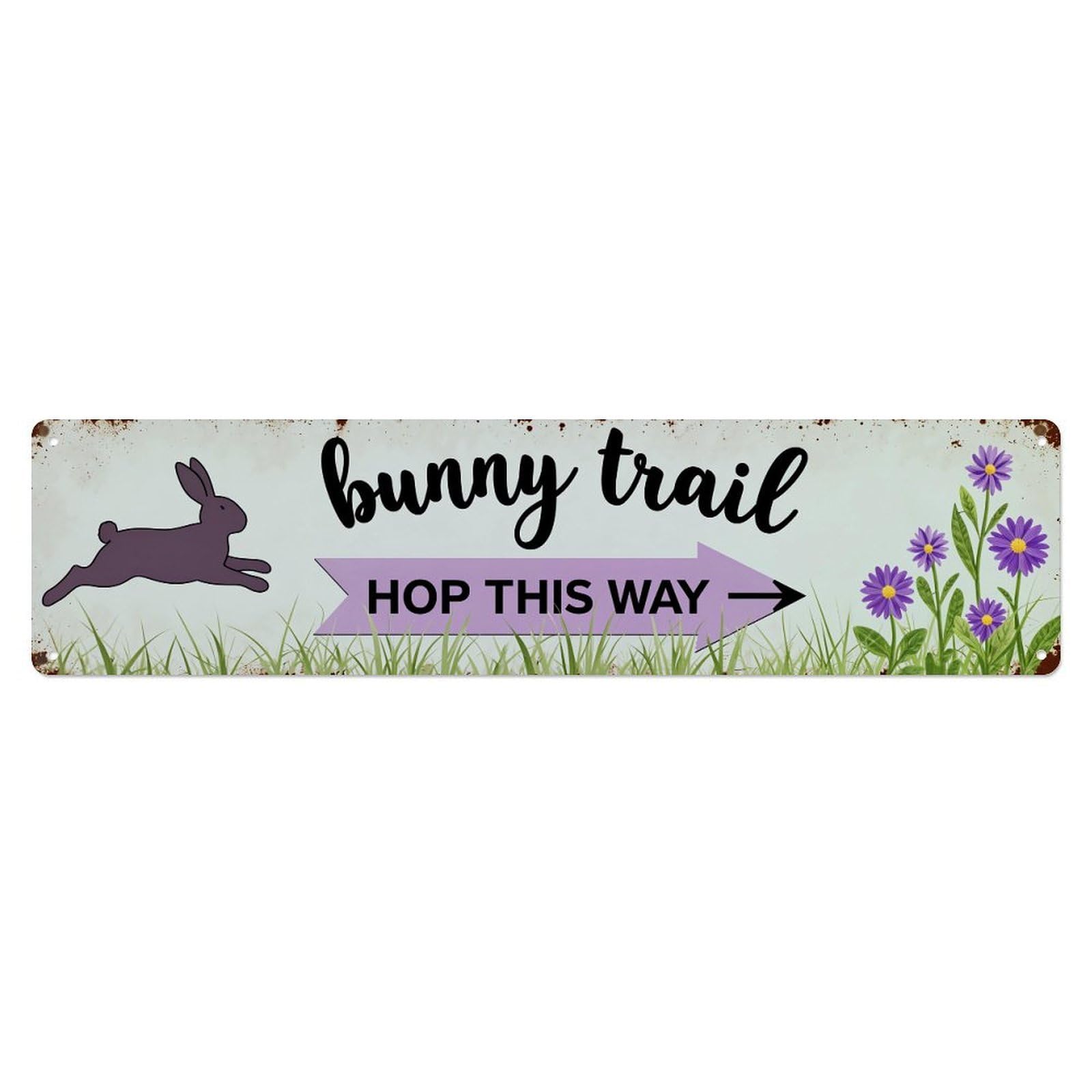 Bunny Trail Hop This Way_2 Metal Tin Sign Plaque