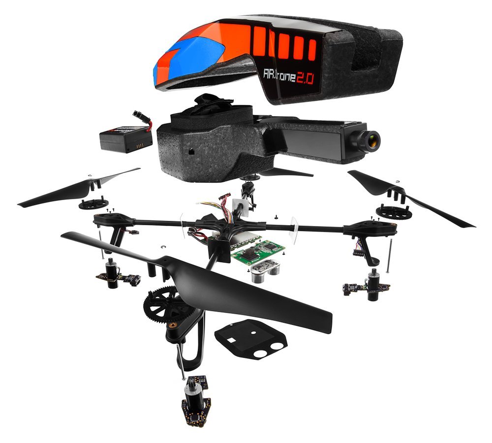 Parrot AR.DRONE 2.0 Quadricottero, Blu/Arancione