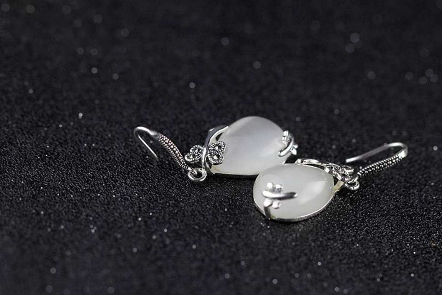 Orecchini a lobo con libellula in argento sterling S925 e