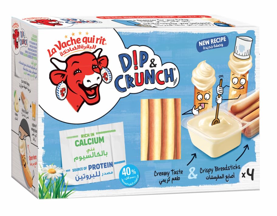 La Vaca Que Ríe Queso Cremoso y Palitos de Pan, 4 x 35g