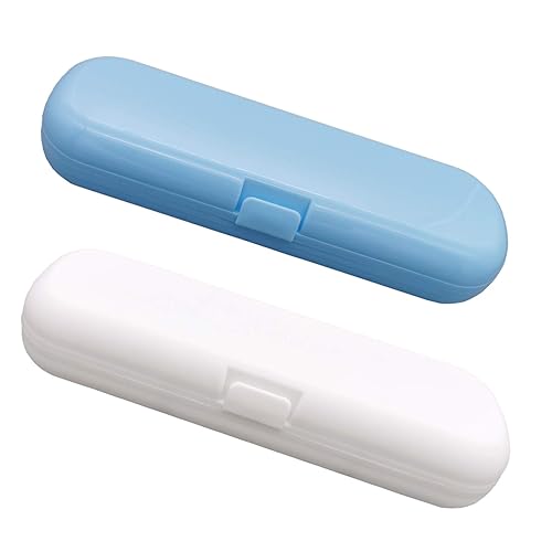 Hovesty - Juego de 2 fundas de viaje para cepillos de dientes eléctricos para Oral-B Pro y otros cepillos de dientes eléctricos azul y blanco disponible en Yaxa Colombia