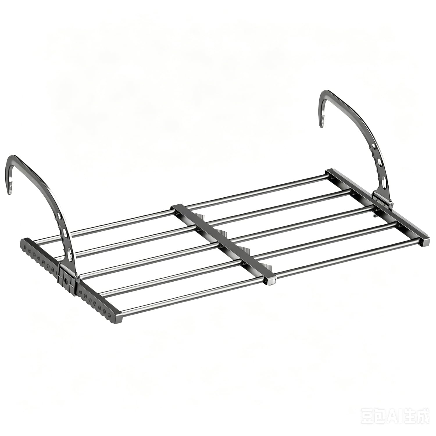 Torytoestendibiancheria da balcone con ganci per calzini, stendibiancheria da parete per interni ed esterni 38-55 cm, nero