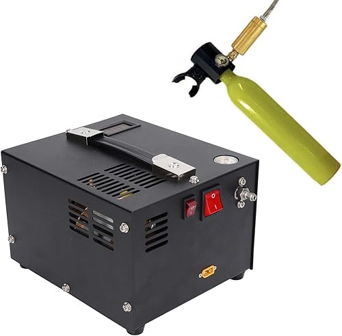 Miniatura 8 de Compresor de aire portátil 4500psi 30MPa Bomba de compresor de alta presión de aceite y agua para pistola de aire, paintball, potencia por 110V220V