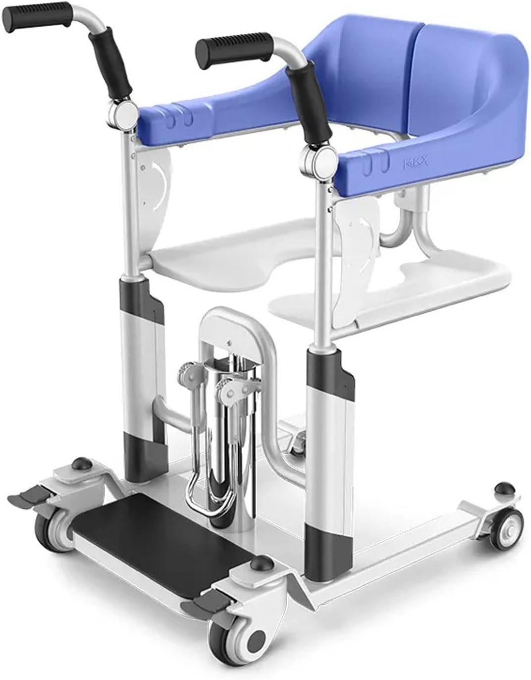 TISTIK Hydraulic Patient Lift Transfer Chair for Home w/Wheels and 360° Split Seat Chair to Bed Transfer Wheelchair Mobility Shower Chair - 275 Lb Weight Capacity
