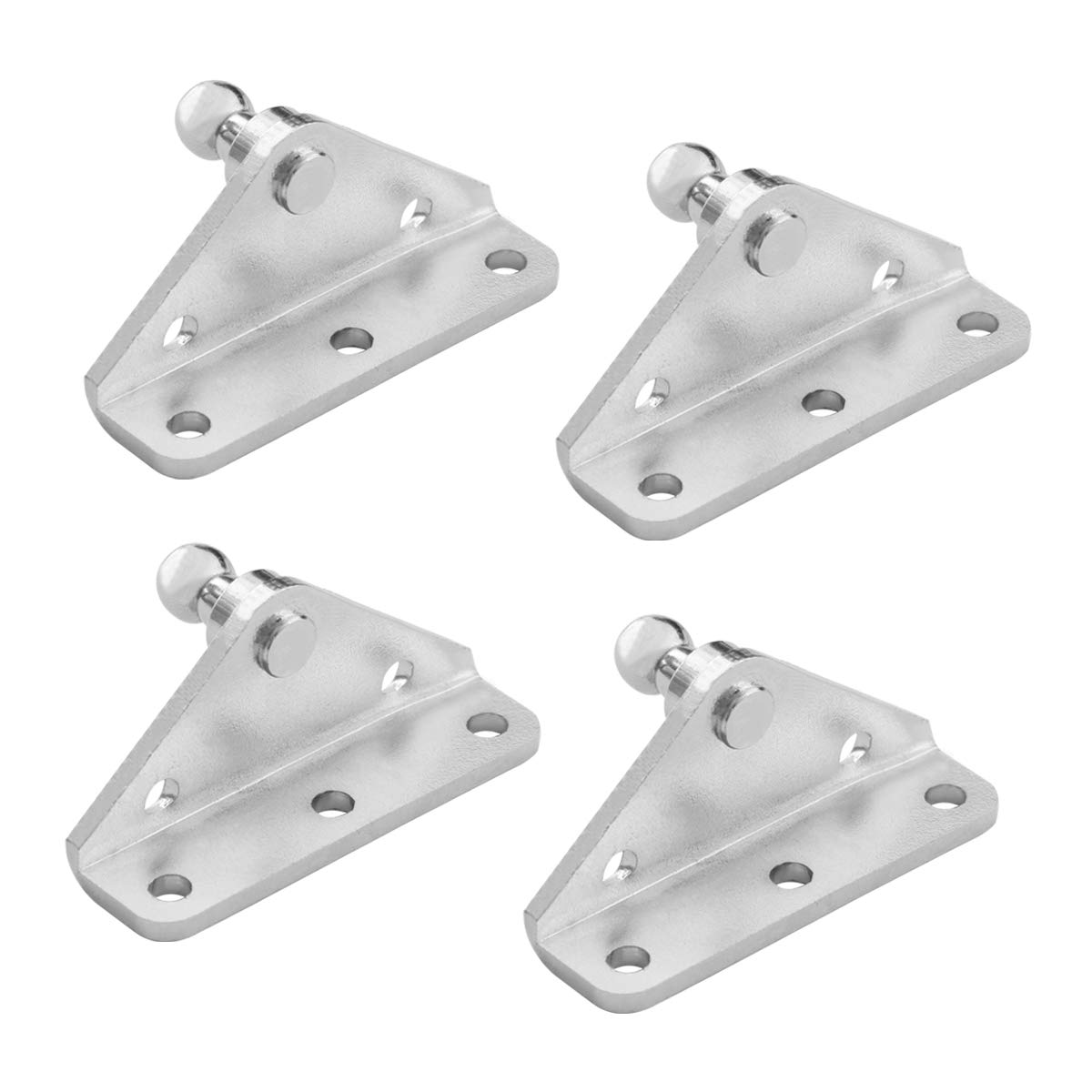 VepagooVepagoo 10mm Ball Stud Mounting Bracket, Gas Struts Lift Support Bracket Ball Stud, 4pcs L-Type and 20pcs Screws (Only Fits 10mm Ball Head), Silver
