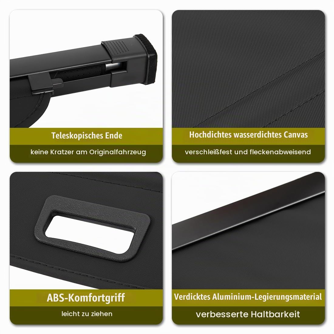 Laderaumabdeckung Kofferraum Schutz Abdeckung Hundedecke Auto Cargo Cover für kompatibel mit Tucson 2016 2017 2018 Schwarz Ausziehbar Kofferraumabdeckung Rollo | Kofferraumabdeckung, robustes , UV-beständig, reißfest, Aluminium-Querstrebe,für alle Wetter,