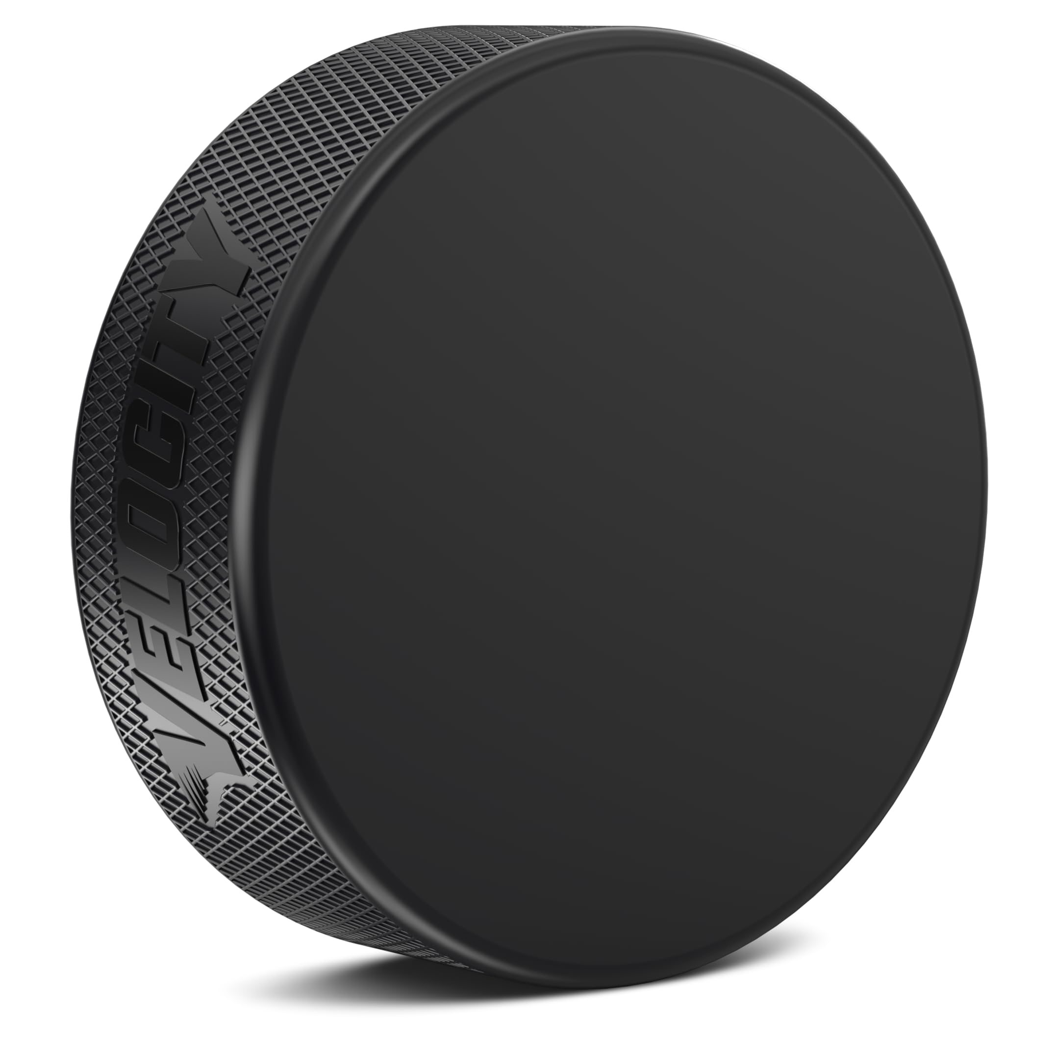Velocity Senior Official Hockey Puck - Premium Vulcanized Rubber, Diamond-Textured Edges, Durable & Chip-Resistant - 6oz, 3” Game-Quality Puck for All Levels of Play, Black, 5 Pack
