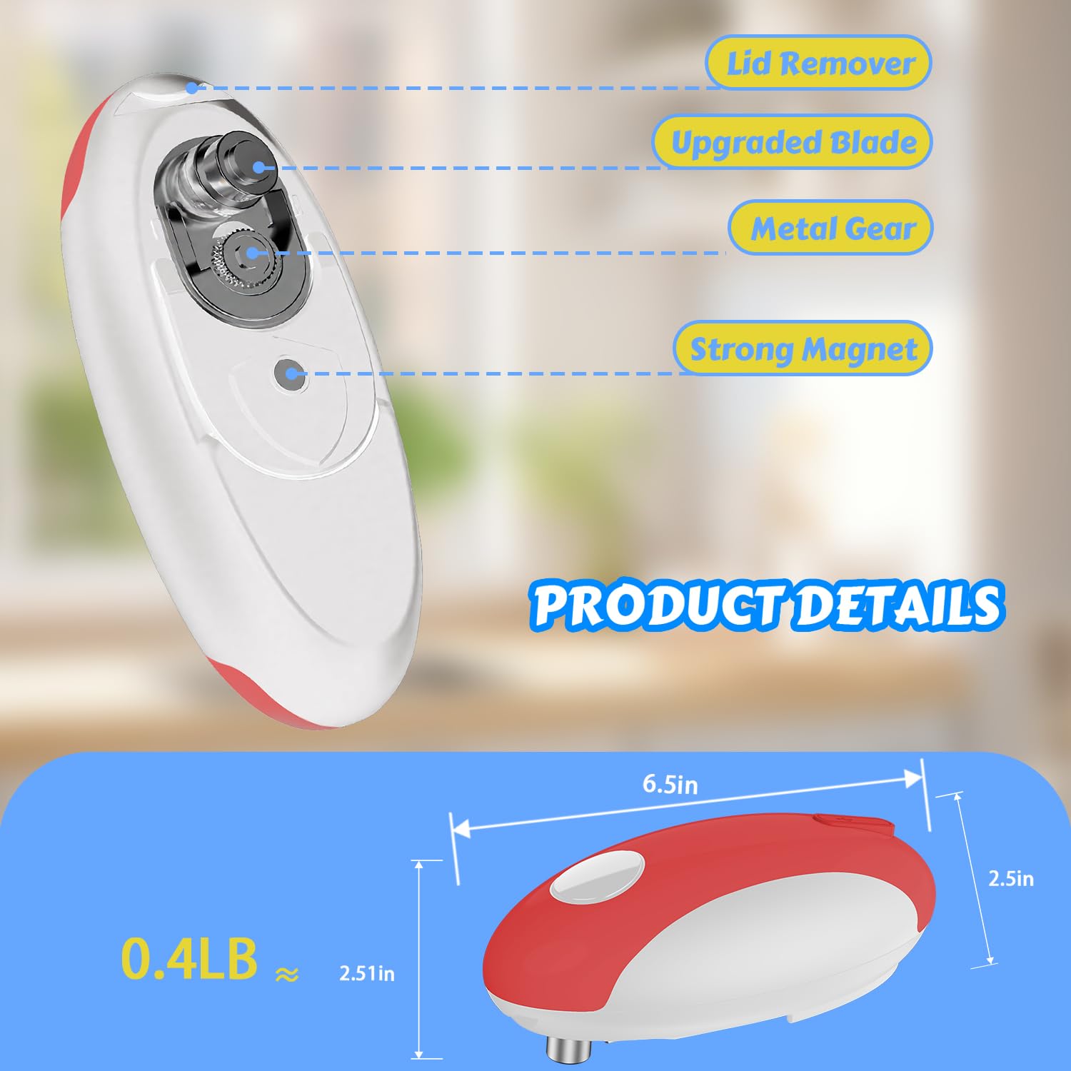 Ouvre-boîte électrique rechargeable USB - Fonctionne avec des piles