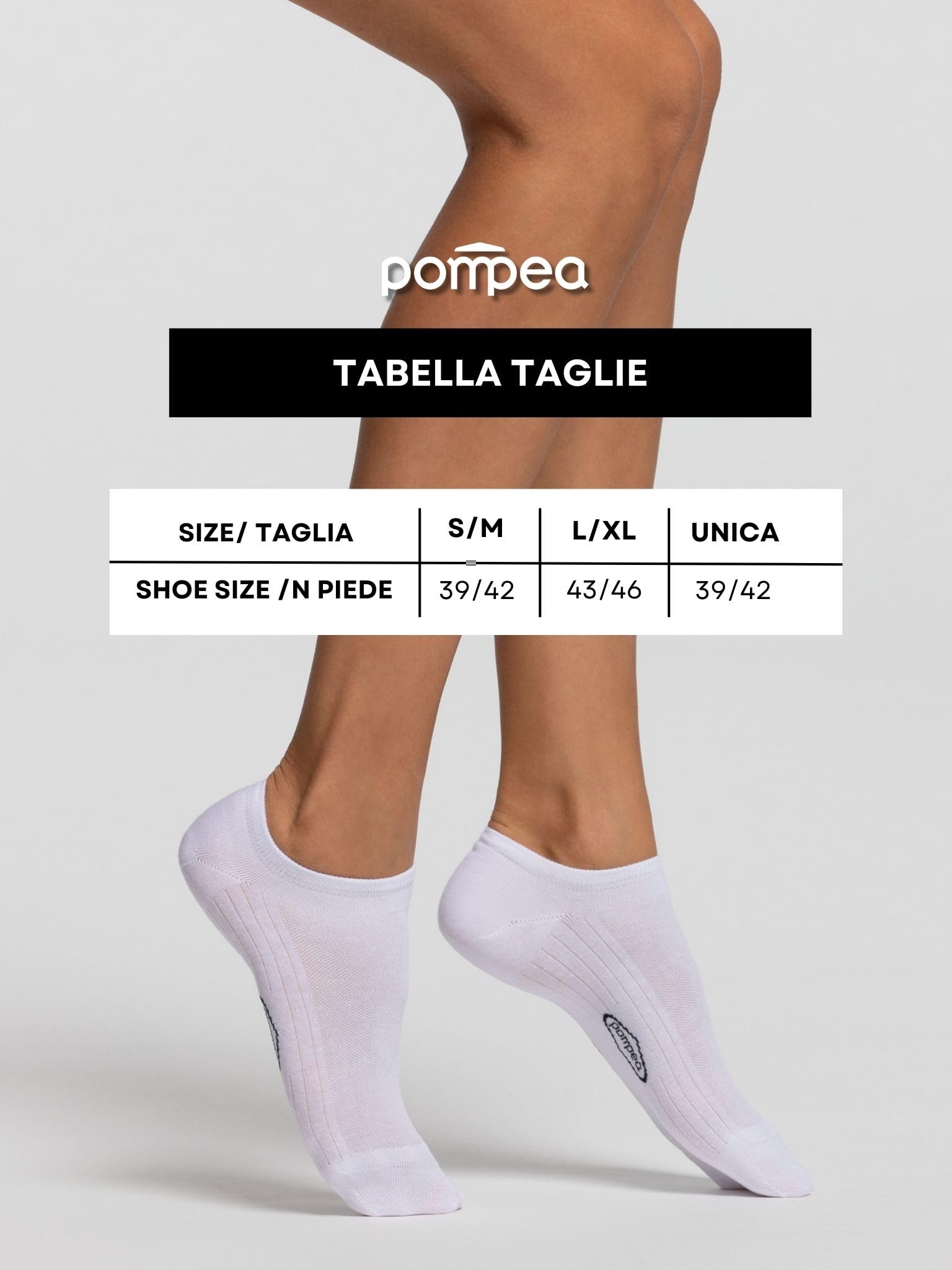 POMPEA Damskie bawełniane stopki, Bianco (Bianco 0024), 39 (3 sztuki)