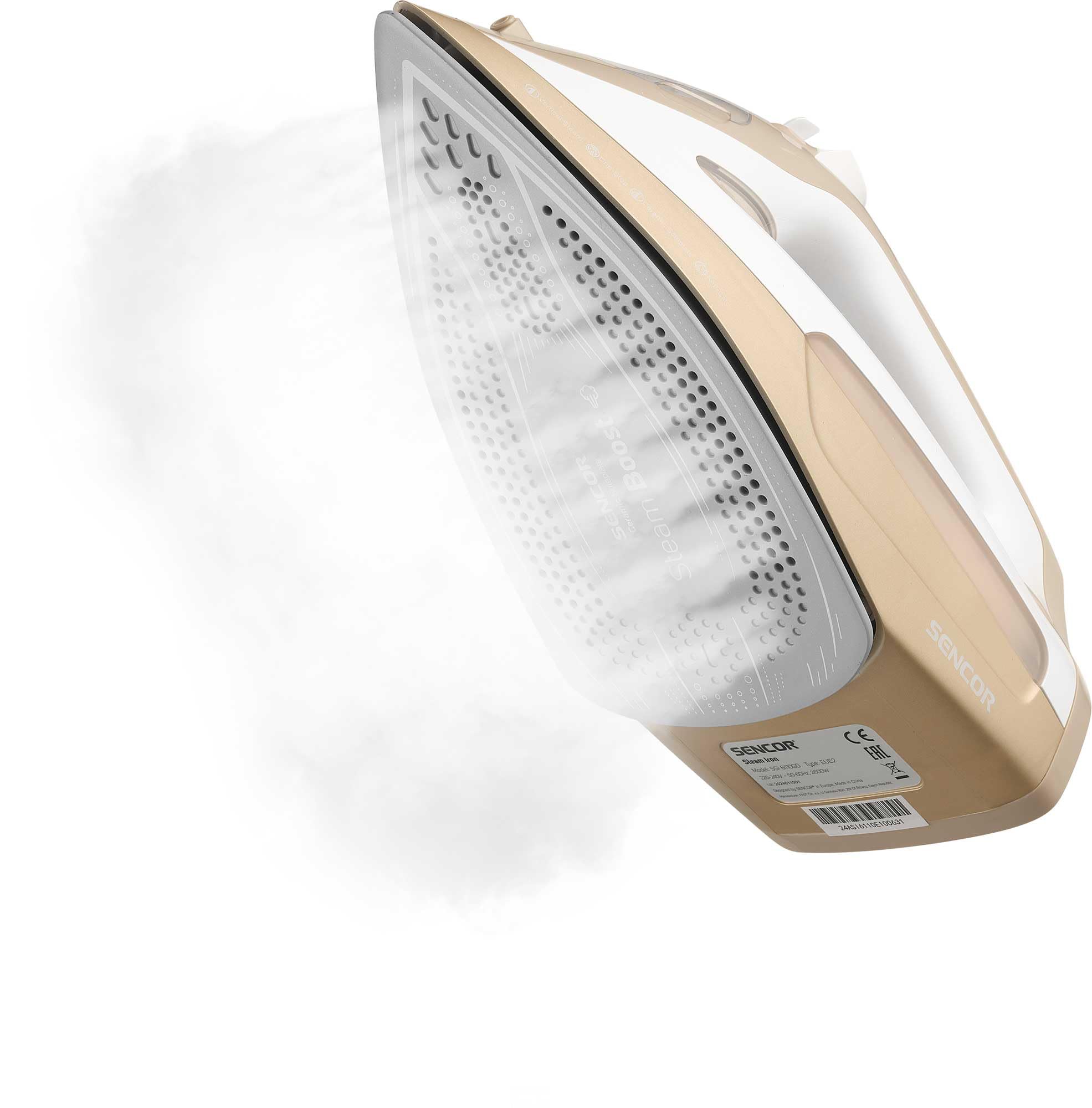 Sencor ferro da stiro a vapore con piastra in ceramica, 2600w, colpo vapore 160 g/min, anticalcare, stiratura verticale, serbatoio 470 ml, tecnologia anti-goccia, cavo 1,9 m