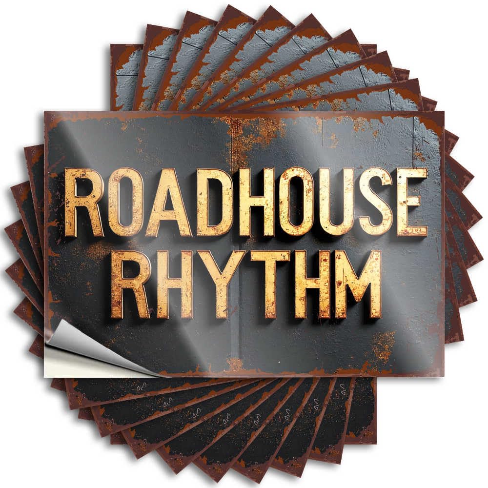 Funky Room Decor Science Lettering Sticker - Roadhouse Rhythm: A Musical Journey Through Time Cover Waterproof Vinyl Sticker(8X12CM)