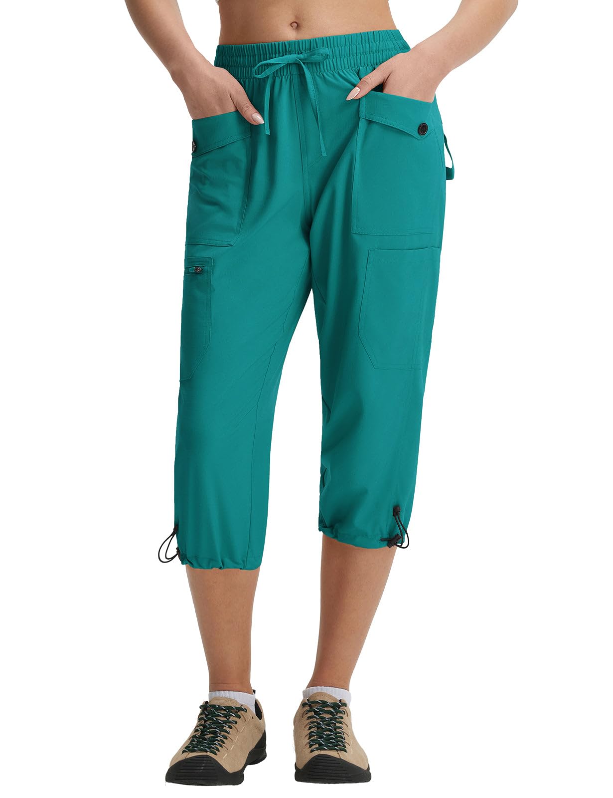 baleaf Damen Wanderhose Knielang UV Schutz Cargohose Outdoorhose Sommerhose