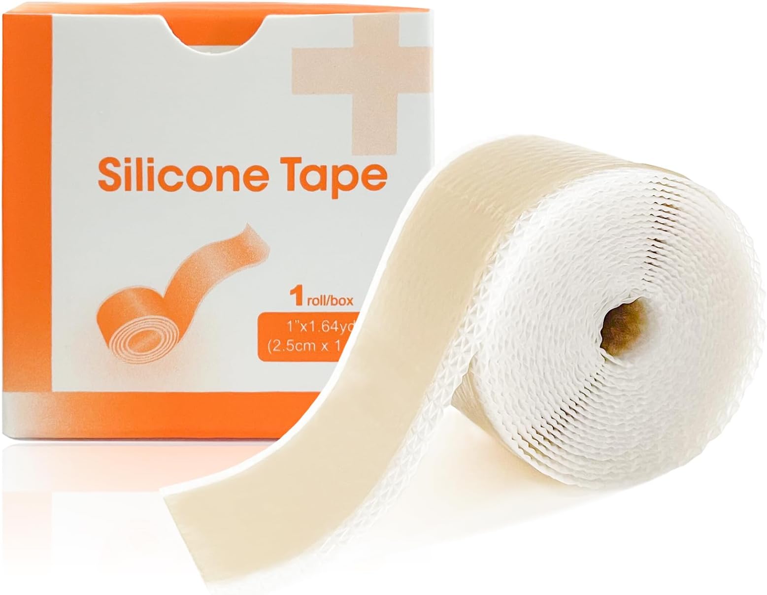 Silicone Scar Sheets (1" x 60"Roll), Soft Silicone Scar Tape for Scars Removal, Reusable Easy-Tear Silicone Tape Painless Scar Removal for Surgery, C-section, Burn, Acne, Keloid, Thyroid (OPP BAG PACK)