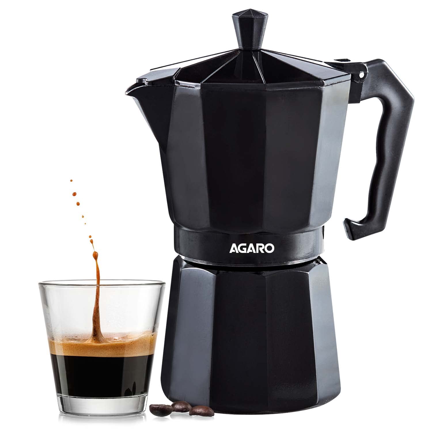 AGARO Classic Moka Pot, Stovetop, Espresso Coffee Maker, 240 Ml, Premium Aluminium Built, Italian Style Mocha, Cuban Café Brewing, Black (B0BGZXCR4B) Amazon Price History, Amazon Price Tracker