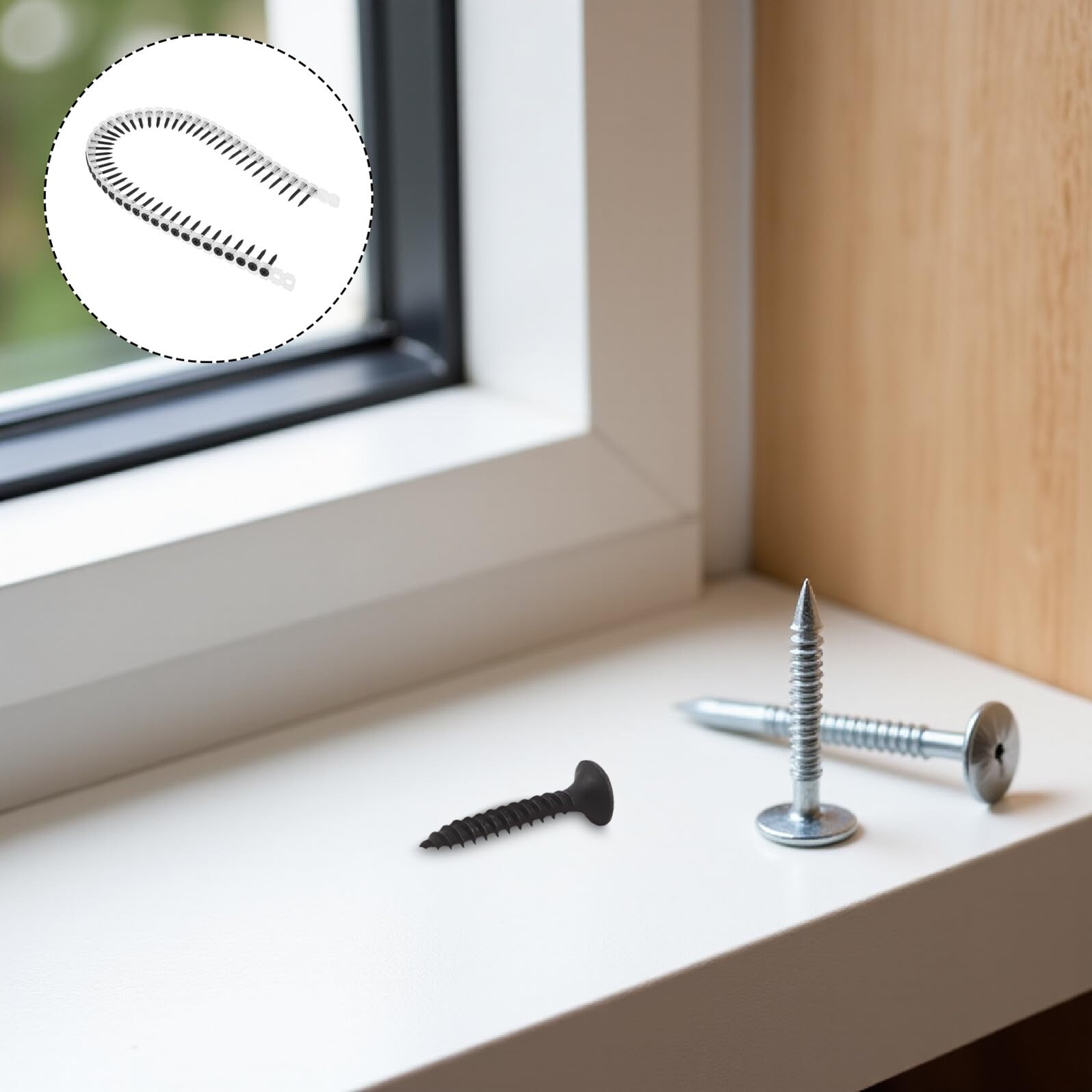 Zerodeko Trockenbauschrauben Kunststoff Selbstbohrend M35 X 25mm 1000 Stück Kettenschrauben für Wandbefestigung Gipskarton Regale und Bilderrahmen