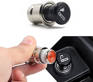 Car Cigarette Lighter, DC 12V Car Cigarette Lighter Plug Cover, 12V Cigarette Lighter Plug Auto Replacement Accessories Fits Most Vehicles
